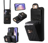 Luxury Case Multi Card Slot Leather Texture Back  For Samsung Galaxy S23 22 21 24 21 20 FE Ultra Plus A12 13 14 34 52 53 54Cover