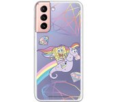 Funda original compatible con Samsung Galaxy S21 - S30 - Bob Esponja Caballito Arcoiris