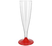 MONOUSO | Copa Reutilizable Durable PS Pie Rojo Cava 140ml 2P (48 Uds)