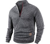 Men's Half Zipper Stand Collar Pullover Turtleneck Long Sleeve Sweatshirts Outdoor Casual Coats Male Hoody   Fleece Warm Sweater