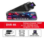 10 Inch 4K Car Mirror DVR For Universal Car Touch Screen Video Recorder Rearview 2160P Front Mirror Dash Cam & 1080P Rear Camera