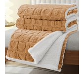 Manta Sofa de Borrego, Manta Doble Cara Franela y Sherpa, 100% Poliester, Suave y Caliente para Invierno, Manta cama, Sobrecama, Manta Borreguito.