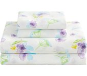 Juego de sábanas Queen con diseño floral, sábanas con estampado de Flores naranjas, sábanas Queen con estampado de microfibra suave, 4 piezas, sábanas Queen with Bolsillo profundo de 15"