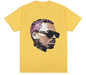 Rap singer Chris Brown BreezyBig Face Graphic T-shirt Harajuku women's short sleeved Tshirtstreet wear fan gift