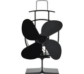 vidaXL Ventilador de estufa accionado por calor 4 aspas negro