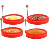 Anillos de silicona para huevos, anillos para cocinar huevos de 4 pulgadas de grado alimenticio, antiadherentes