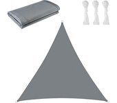 SOMY Vela de Sombra Triangular 3 x 3 x 3 m Tela de Sombra Protección contra Rayos UV para Exteriores, Terraza, Jardín - Gris Accesorio para sombrilla y Vela de Sombra