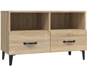Mueble TV combinadoMueble para TV madera contrachapada roble ahumado 80x36x50 cm