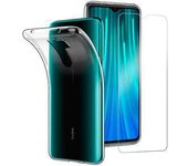 FAMZ - Xiaomi Redmi Note 8 Pro - Pack Protector Cristal Templado + Funda Silicona Transparente