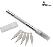 Silver Metal Carving Knife DIY Sculpture Model Making Aluminum Rod Art Knife Wood Carving Blade Hand Tool Set