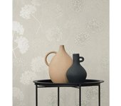 Muestra DIN A4 de Papel pintado vinílico de flores diente de león en relieve con estilo nórdico color beige - Liss Dandelion 682366 de GAULAN