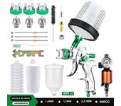 Household Spray Gun with 1.4/1.7/2.0mm Nozzle Set for Car Primer/Wall Paint/Furniture Surface Spraying High Atomization Painting