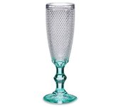 Arte Regal Set 6 Copas cristal Puntos Cava Turquesa 18.5 cl 20 x 7 x 5.8 cm vajilla menaje hogar cocina