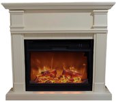 Caldera Xxl Chimenea De Pie With Marco y Quemador Electrico 1500W Blanco Enviar a Distancia Incluido Efecto De Llama Led Adecuado Para Todos Los Ambientes Interiores