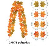 Artificial Maple Leaf Fall Maple Garland Fall Leave Vine for Home Room Decor Garden Wedding Party Halloween Christmas Decoration