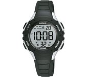 Lorus Reloj Niña, Niño Ninos Digital Correa Silicona Negra Plástico 10 Atm