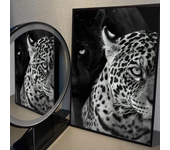 1pc Black White Fashion L-Leopard Poster Self-adhesive Art Waterproof Paper Sticker Coffee House Bar Room Wall Decor