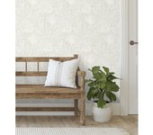 Muestra DIN A4 de Papel pintado vinílico ecológico de selva tropical con hojas fondo claro - Jacaranda 682476 de GAULAN