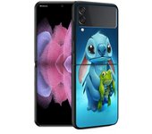 Phone Case for Samsung Z Flip4 Flip3 Flip 4 3 Galaxy ZFlip4 ZFlip3 ZFlip Hard PC Cases Cartoon Have Love Starry Sky Stitch