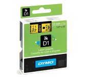 DYMO D1 - Etiquetas estándar - Negro sobre amarillo - 12mm x 7m
