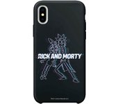 Funda original compatible con Iphone X-Xs Negro con un diseño de Rick y Morty Glitch