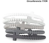 Jesus Bracelets Cross Macaron-colored Beaded Silicone Bracelets Gifts For Women Men Girls Boys Kids Aldult