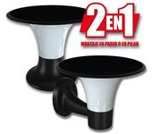 Elbat serie pro farol led solar - 15w - 6000k/3000k - 2200 lumenes - sensor - montaje en pared o sobre pilar - color negro
