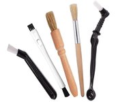 Juego de cepillos para café, kit profesional de cepillos para espresso, incluye cepillo de limpieza para máquina de molinillo de café de madera (5)