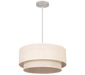 Fabrilamp - Colgante Doble 1l. Beis/beis Cilind (50/40/reg)
