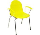 Piqueras Y Crespo - Silla Ergonómica con Brazos Cromados y Estructura Cromada