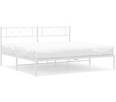 Estructura cama sin colchón con cabecero metal blanco 135x190cm
