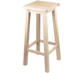 C.A - Taburetes Cuadrados de Diseño Nórdico para Cocina y Bar con Reposapiés en Madera