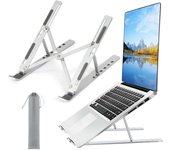 Soporte para computadora portátil, soporte de aleación de aluminio para computadora portátil de escritorio, soporte plegable ajustable para computadora portátil, ventilación y disipación de calor, resistente y duradero, color blanco