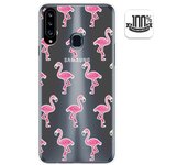 Tumundosmartphone Funda Gel Transparente para Samsung Galaxy A20s diseño Flamenco Dibujos
