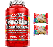 CREATINA MONOHIDRATO 220CAPS)  - Amix + 2pack 3 galletas american cookies | Calidad garantizada | Máxima absorción | Aumenta la fuerza