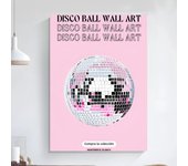 Hot Pink Disco Ball  Poster Art Self-adhesive Art Small Poster HD Quality Poster Wall Art Painting Study Wall Decoration