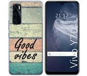 Funda Silicona para Vivo Y70 diseño Madera 01 Dibujos
