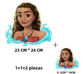 2PCS Disney Moana Princess Cartoon Hot Stamping Hot Melt Adhesive Transfer Paste Clothing Sticker DIY T-shirt Hot Stamping Patch
