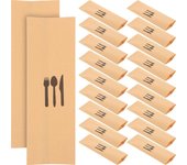Juego de 100 cubiertos de papel Kraft, soporte para cubiertos de papel Kraft, soporte para cubiertos de papel Kraft, decoración para palillos, bolsas para cubiertos de papel Kraft