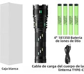 High Power 100W LED Flashlight Super Bright Long Range Tactical Torch Type-C Rechargeable Outdoor Camping Emergency Lantern