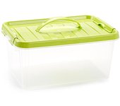 Plastic Forte Caja de Almacenaje 8 Litros Transparente Caja de ordenación de plástico, Contenedor de almacenamiento