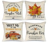 Otoño Almohadas Tapas 16x16 pulgadas Conjunto de 4 granja Mantas para acción otoño decorat