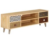 vidaXL Mueble para la TV de madera de mango maciza 120x30x40 cm, Mueble de Salon, Mueble TV, Mueble TV salon, Mesa de TV, Mueble tele