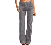 Women's Wide Leg Dress Flare Pants For Women Double Button Mid Waist Pants Trendy Casual Pants Daily Wear y2k Flared Pants