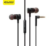 Awei ES-70TY Wired Headphones 3.5mm For iphone Samsung Xiaomi Earbuds Sports Headset With Mic Metal Hifi Bass In Ear Earphones