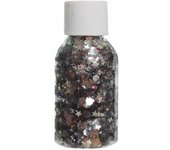Bote de glitter en gel plata ideal para complementar disfraces Guirca