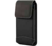Funda Cinturon para Oppo Reno4 5G (2020) con Diseño Vertical en Piel y Nylon - Negra