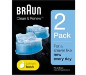 Braun Clean&Renew CCR - Recambio de cartucho de recarga CCR de afeitadora eléctrica, 2 unidades