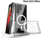 Original Magnet Cover For Magsafe Clear Case Samsung Galaxy S23 Fe S22 S24 Ultra S21 Plus Z Flip Fold 6 5 4 3 Acrylic Silicone