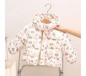 Cartoon Print Girls Down Coat Jacket Cotton Windbreak Cartoons Warm Plus Thicken Winter Winter Thicken Cotton Plush Parkas